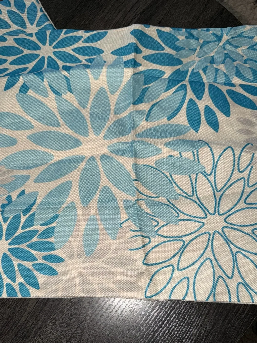 Blue Floral Decorative Throw Pillow Covers